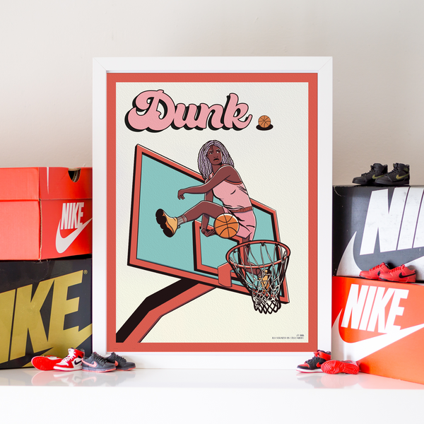 Poster vintage sport, Le Basketball – La Rue Française
