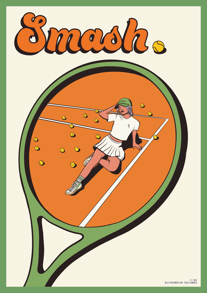 Poster vintage, sport tennis, cadeau original