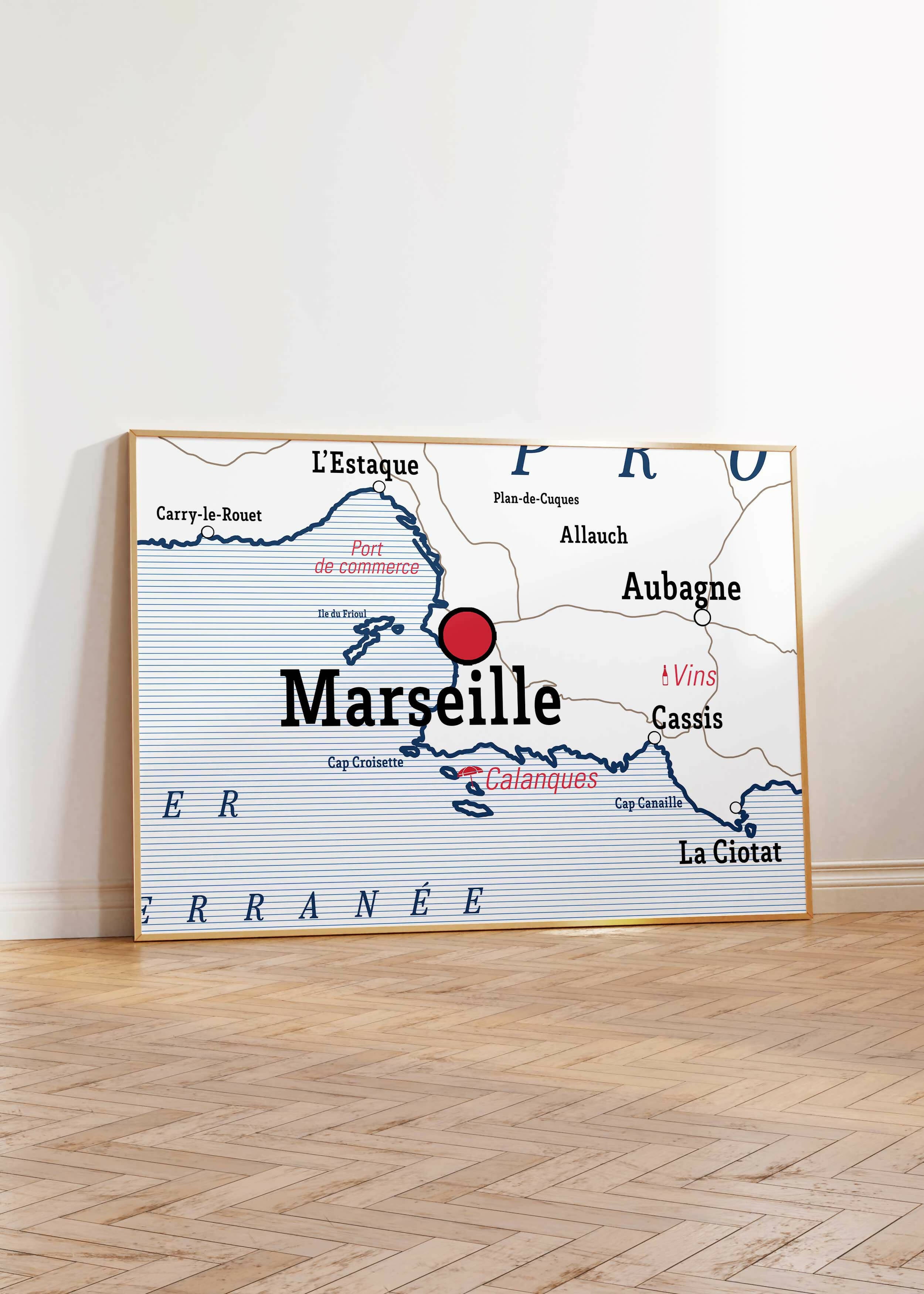 Affiche Les Calanques de Marseille – L'Atelier du Poster